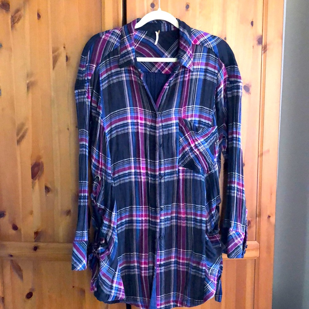 Free people soft flannel oversized shirt. M cozy and useful.
